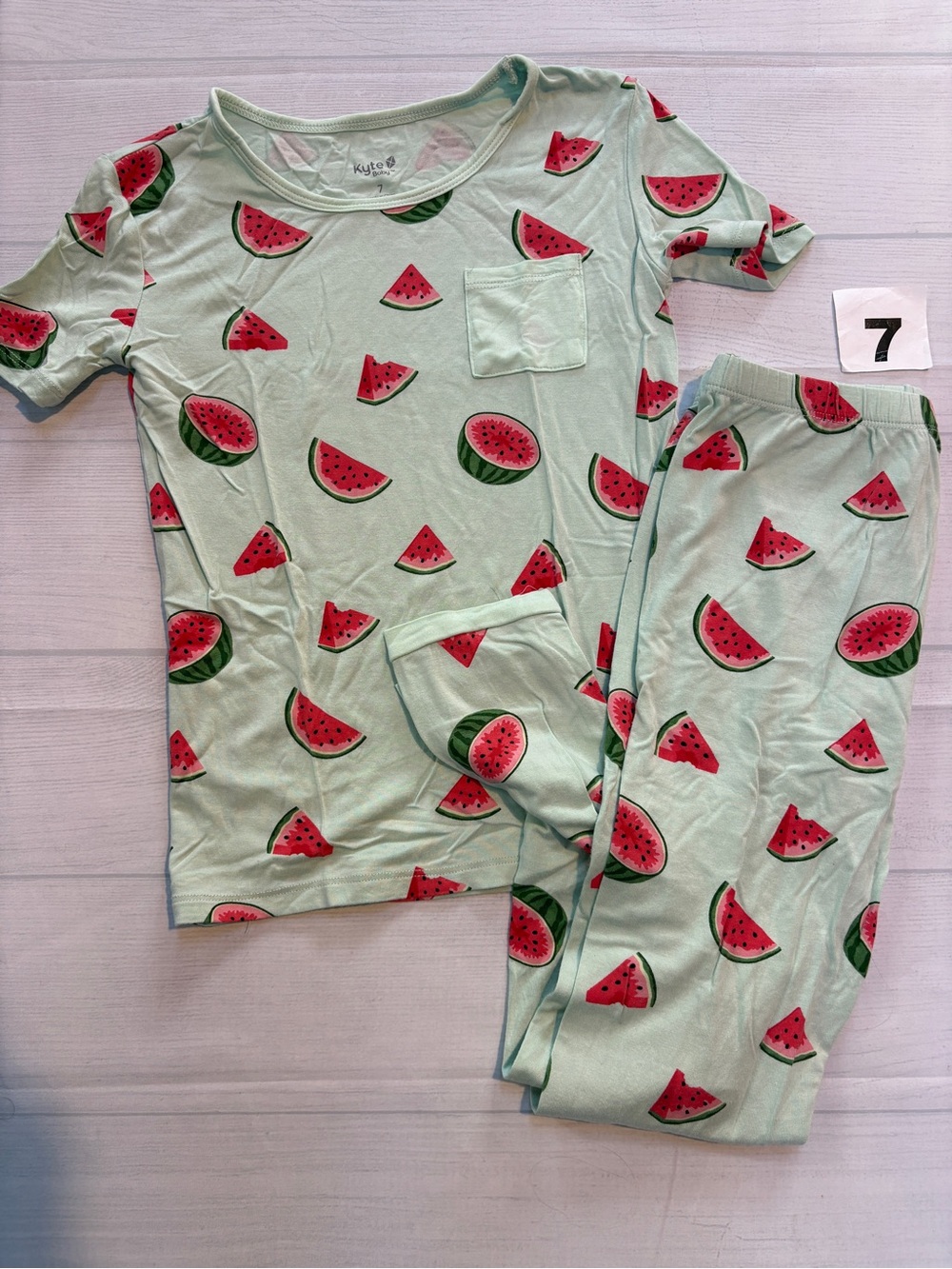 Kyte BABY Mint Green Watermelon Print Kids Pajama Set